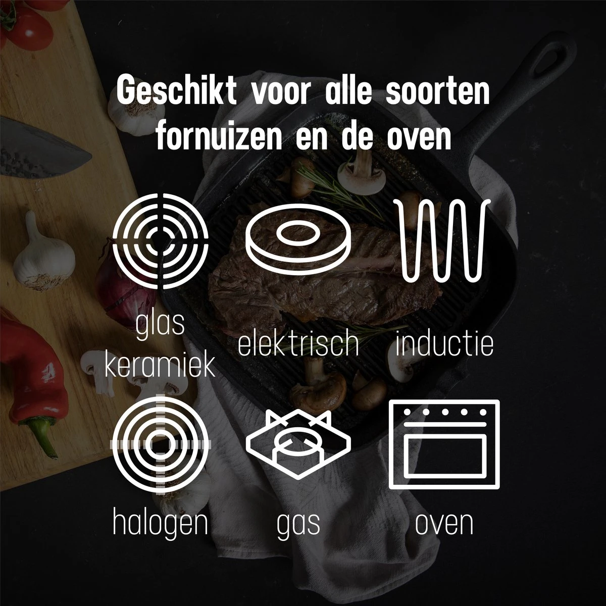 Daumonet Auguste Noir Gietijzeren Grillpan - Steakpan Zwart - PFAS & PFOA Vrij - Vierkant Met Schenktuit - 23,5 Cm - 2 Liter - Emaille - Alle Warmtebronnen - Elektrisch - Gas - Halogeen - Inductie - Keramisch 7 Daumonet Auguste Noir Gietijzeren Grillpan - Steakpan Zwart - PFAS & PFOA Vrij - Vierkant Met Schenktuit - 23,5 Cm - 2 Liter - Emaille - Alle Warmtebronnen - Elektrisch - Gas - Halogeen - Inductie - Keramisch - Afbeelding 5