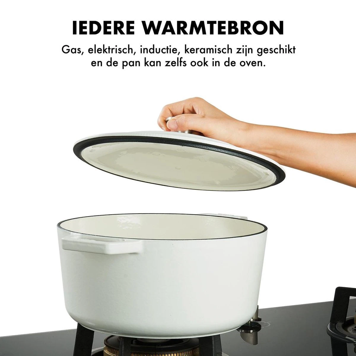 MOA Gietijzeren Braadpan - Inhoud 5,7 Liter - 26CM - Rond - Alle Warmtebronnen - Ook Voor Inductie - Gewicht 5,8 Kg - Wit - C26W 8 MOA Gietijzeren Braadpan - Inhoud 5,7 Liter - 26CM - Rond - Alle Warmtebronnen - Ook Voor Inductie - Gewicht 5,8 Kg - Wit - C26W - Afbeelding 6