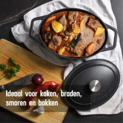 Gietijzeren Braadpan - Sudderpan Zwart Van Daumonet - Ovaal - Ø 29 Cm - 3 Liter - 100% PFAS & PFOA Vrij - Emaille - Geschikt Voor Alle Warmtebronnen - Elektrisch - Gas - Halogeen - Inductie - Keramisch - Vaatwasserbestendig 17 Gietijzeren Braadpan - Sudderpan Zwart Van Daumonet - Ovaal - Ø 29 Cm - 3 Liter - 100% PFAS & PFOA Vrij - Emaille - Geschikt Voor Alle Warmtebronnen - Elektrisch - Gas - Halogeen - Inductie - Keramisch - Vaatwasserbestendig -Keuken Benodigdheden Winkel 1200x1200 1466