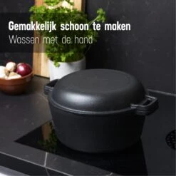 Daumonet Ducasse Gietijzeren Double Use Braadpan - Combi Sudderpan Zwart - 2-in-1 Bak- En Braadpan - PFAS & PFOA Vrij - Rond - Ø 26 Cm - 4,4 Liter - Emaille - Alle Warmtebronnen - Elektrisch - Gas - Halogeen - Inductie - Keramisch 16 Daumonet Ducasse Gietijzeren Double Use Braadpan - Combi Sudderpan Zwart - 2-in-1 Bak- En Braadpan - PFAS & PFOA Vrij - Rond - Ø 26 Cm - 4,4 Liter - Emaille - Alle Warmtebronnen - Elektrisch - Gas - Halogeen - Inductie - Keramisch -Keuken Benodigdheden Winkel 1200x1200 1533