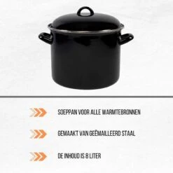 Orange85 Soeppan - Stamppot Pan - Inductie - Zwart - 8 Liter - Staal - Alle Warmtebronnen 7 Orange85 Soeppan - Stamppot Pan - Inductie - Zwart - 8 Liter - Staal - Alle Warmtebronnen -Keuken Benodigdheden Winkel 1200x1200 1558