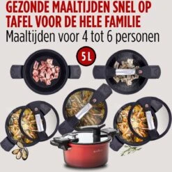 Rosmarino - Snelkookpan Met Glazen Deksel - Zwart - Ø24cm - 5 Liter - 100% PFAS & PFOA Vrij - Aluminium - Pressure Cooker - Non-stick Minerale Coating - Ergonomische Handgrepen - Geschikt Voor Alle Warmtebronnen 22 Rosmarino - Snelkookpan Met Glazen Deksel - Zwart - Ø24cm - 5 Liter - 100% PFAS & PFOA Vrij - Aluminium - Pressure Cooker - Non-stick Minerale Coating - Ergonomische Handgrepen - Geschikt Voor Alle Warmtebronnen -Keuken Benodigdheden Winkel 1200x1200 1593