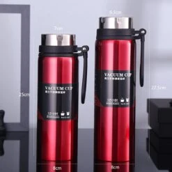 Faseras Thermosfles - 1000 Ml - Digitaal Vacuum - Thermoskan - Rood