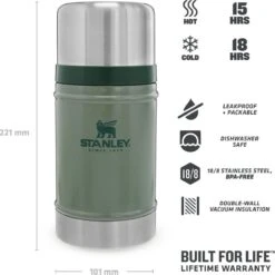 Stanley The Legendary Classic Food Jar 0,7L - Thermosfles - Hammertone Green -Keuken Benodigdheden Winkel 1200x1200 2043