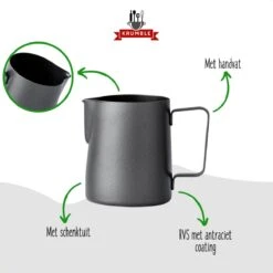 Krumble Melkkannetje 300ml / RVS Melkopschuimkan / Melkkan / Antraciet - Zwart 13 Krumble Melkkannetje 300ml / RVS Melkopschuimkan / Melkkan / Antraciet - Zwart -Keuken Benodigdheden Winkel 1200x1200 2061