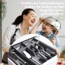 Emhouse XL Bestekcassette Bestekbak Kunststof Besteklade Bestekbak 43,5x42,5x4 Cm Wit -Keuken Benodigdheden Winkel 1200x1200 209