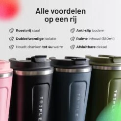 Triple J® Koffiebeker To Go - Thermosbeker - BPA & Lekvrij - 380ml - Groen 19 Triple J® Koffiebeker To Go - Thermosbeker - BPA & Lekvrij - 380ml - Groen -Keuken Benodigdheden Winkel 1200x1200 2135