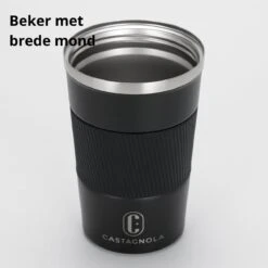 Castagnola Design RVS Koffiebeker To Go - Zwart - 380ml - Thermosbeker - Theebeker -Keuken Benodigdheden Winkel 1200x1200 2215
