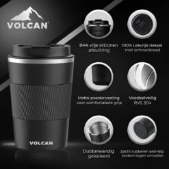 Volcan RVS Koffiebeker To Go Met Sleeve - Thermosbeker - Theebeker - Coffee - Zwart 18 Volcan RVS Koffiebeker To Go Met Sleeve - Thermosbeker - Theebeker - Coffee - Zwart -Keuken Benodigdheden Winkel 1200x1200 2385