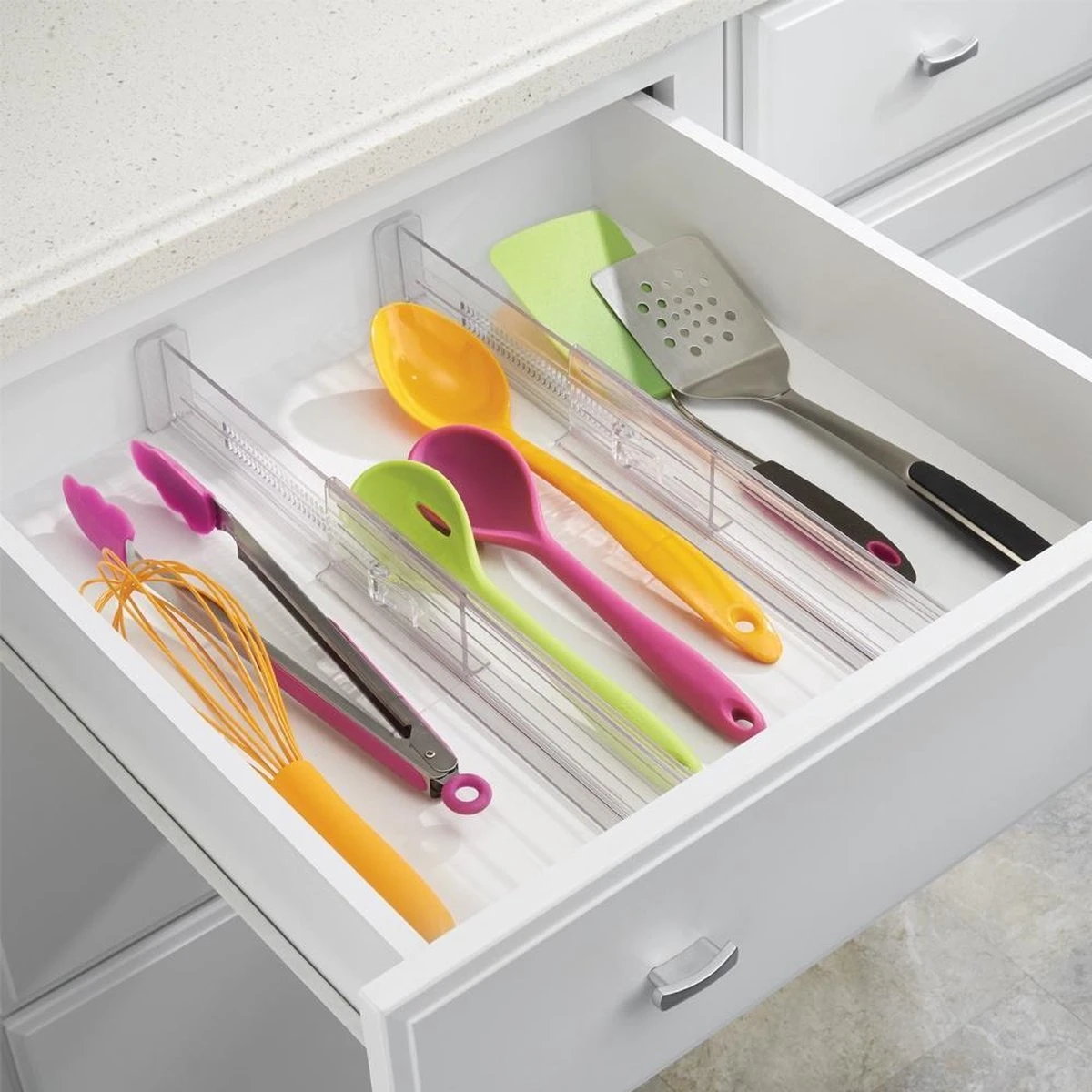 IDesign Ladeverdeler Uitschuifbaar 2 Stuks Transparant - Transparant - Klaar Voor Gebruik, Verstelbaar, Uitschuifbaar 8 IDesign Ladeverdeler Uitschuifbaar 2 Stuks Transparant - Transparant - Klaar Voor Gebruik, Verstelbaar, Uitschuifbaar - Afbeelding 6