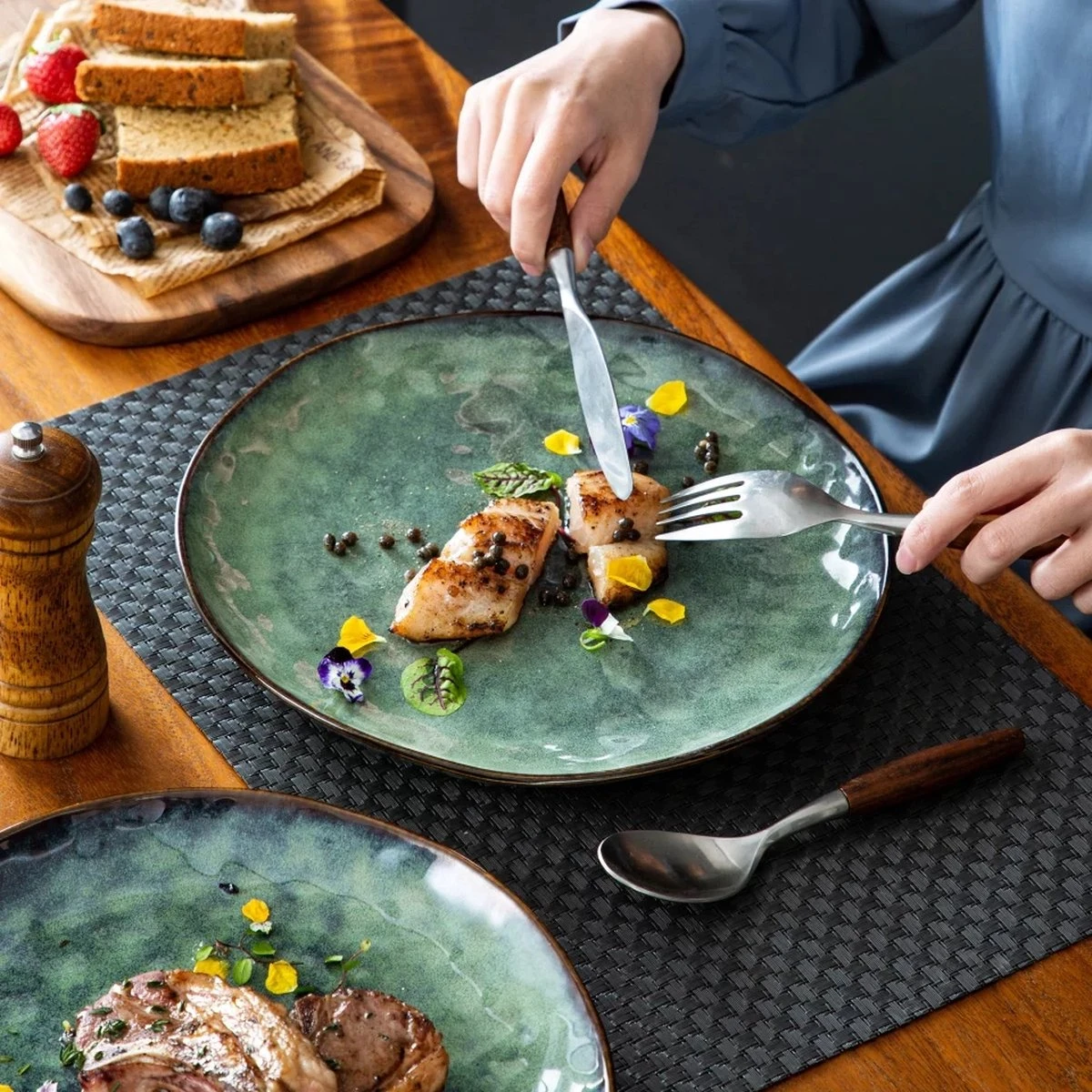 Serviesset 8 Personen - 24 Delig - Handgemaakt Keramiek - Vancasso Groen 5 Serviesset 8 Personen - 24 Delig - Handgemaakt Keramiek - Vancasso Groen - Afbeelding 3