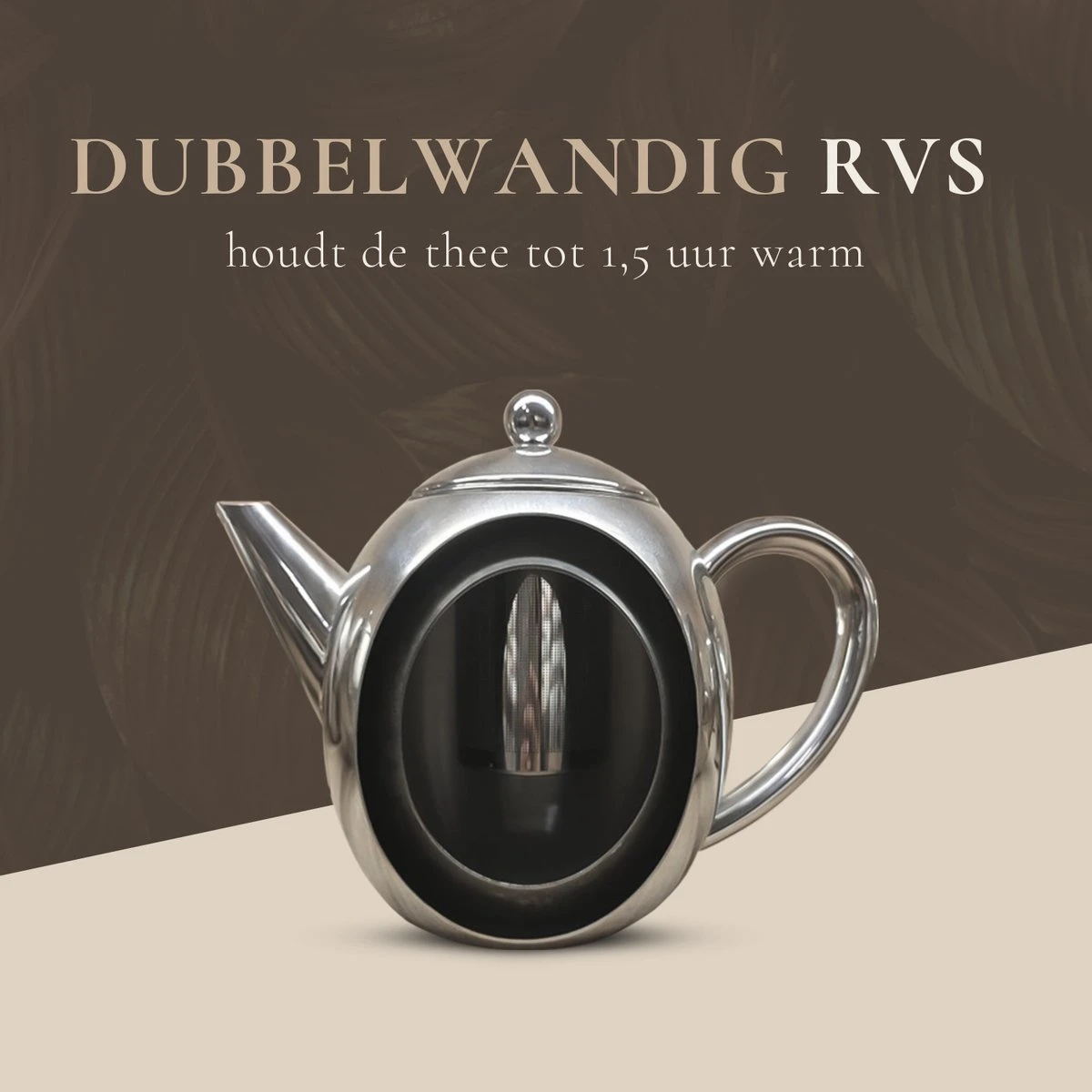 T&C Theepot Met Filter En Dubbelwandig - 1,2L - Matte Grijs 8 T&C Theepot Met Filter En Dubbelwandig - 1,2L - Matte Grijs - Afbeelding 6