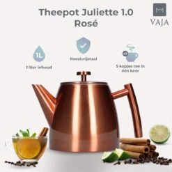 Vaja® Theepot Juliette Rosé Dubbelwandig 18 Vaja® Theepot Juliette Rosé Dubbelwandig -Keuken Benodigdheden Winkel 1200x1200 2654