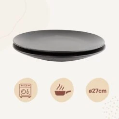 Orange85 Bordenset - Dinerbord - Borden - Plat - Set Van 6 - Mat Zwart - Diameter 27cm - Aardewerk - Servies 15 Orange85 Bordenset - Dinerbord - Borden - Plat - Set Van 6 - Mat Zwart - Diameter 27cm - Aardewerk - Servies -Keuken Benodigdheden Winkel 1200x1200 2706