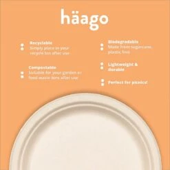 Haago 100 Biologisch Afbreekbare Ronde Borden Set Van Suikerriet, Large (26cm) En Small (18cm) - Milieuvriendelijk En Composteerbaar 14 Haago 100 Biologisch Afbreekbare Ronde Borden Set Van Suikerriet, Large (26cm) En Small (18cm) - Milieuvriendelijk En Composteerbaar -Keuken Benodigdheden Winkel 1200x1200 2742