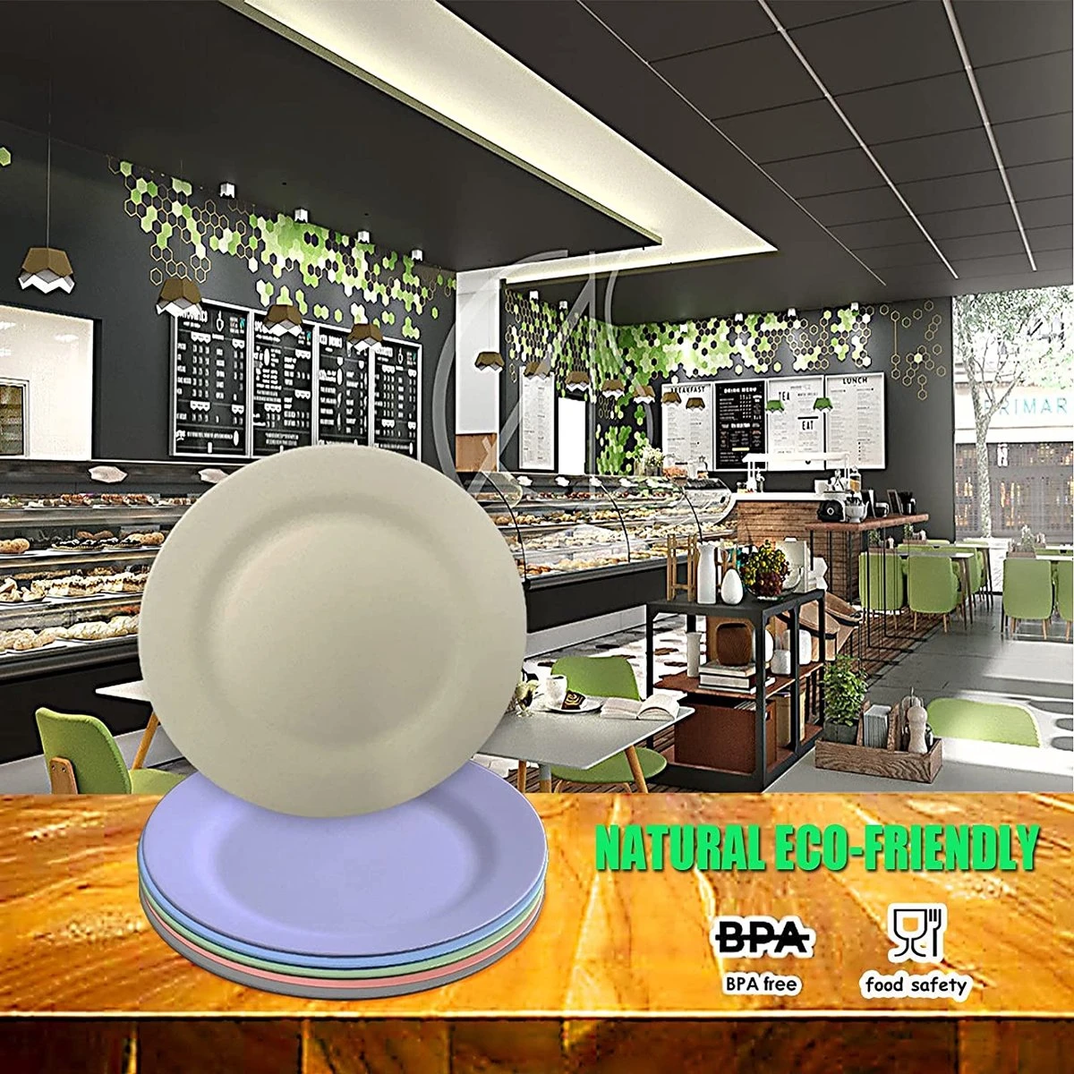 Onbreekbare Borden Van 25 Cm, 6-delige Set, Herbruikbare Platte Borden Met Luffas-afwasborstels, Eetborden, Kunststof, Licht Voor Feestjes, Kamperen, BBQ/pizza, Magnetronbestendig, Vaatwasmachinebestendig, BPA-vrij (veelkleurig) 6 Onbreekbare Borden Van 25 Cm, 6-delige Set, Herbruikbare Platte Borden Met Luffas-afwasborstels, Eetborden, Kunststof, Licht Voor Feestjes, Kamperen, BBQ/pizza, Magnetronbestendig, Vaatwasmachinebestendig, BPA-vrij (veelkleurig) - Afbeelding 4