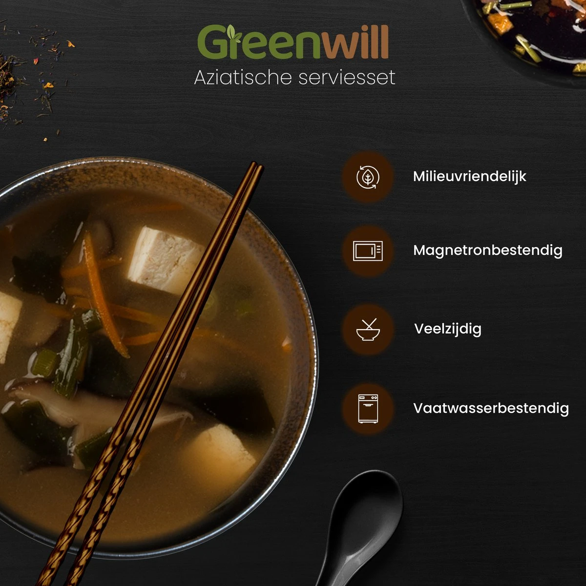 Greenwill Noodle Kom Set – Luxe Japans Servies Voor 2 Personen – Duurzame Keramieke Soepkommen – Inclusief Chopsticks Eetlepels En Houders 4 Greenwill Noodle Kom Set – Luxe Japans Servies Voor 2 Personen – Duurzame Keramieke Soepkommen – Inclusief Chopsticks Eetlepels En Houders - Afbeelding 2