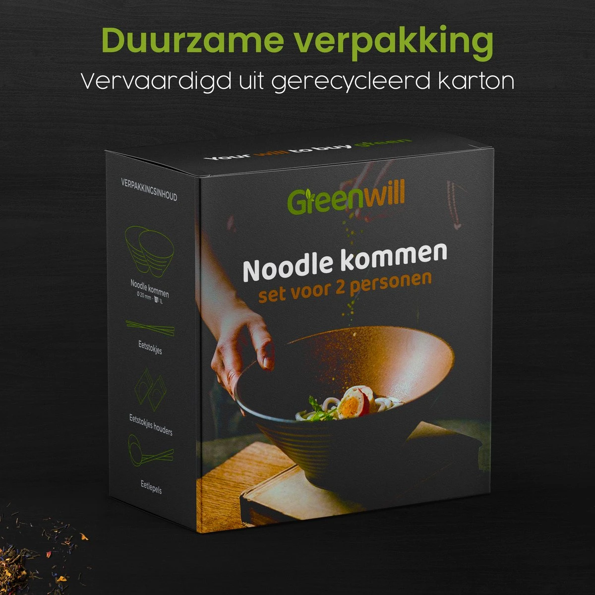 Greenwill Noodle Kom Set – Luxe Japans Servies Voor 2 Personen – Duurzame Keramieke Soepkommen – Inclusief Chopsticks Eetlepels En Houders 10 Greenwill Noodle Kom Set – Luxe Japans Servies Voor 2 Personen – Duurzame Keramieke Soepkommen – Inclusief Chopsticks Eetlepels En Houders - Afbeelding 8