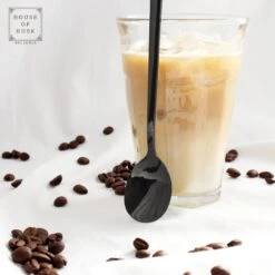 House Of Husk Latte Macchiato Lepels Set - Lange Theelepels - Koffielepels - Longdrinklepels - Sorbetlepels - Barlepel - RVS - 6 Stuks - 20CM - Zwart -Keuken Benodigdheden Winkel 1200x1200 315