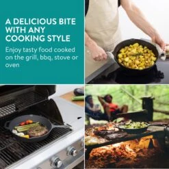 Navaris Gietijzeren Koekenpan - Braadpan Van Gietijzer - Ronde Skillet - Geschikt Voor Alle Warmtebronnen - Ø 30 Cm - Ovenbestendig Tot 260 Graden -Keuken Benodigdheden Winkel 1200x1200 436