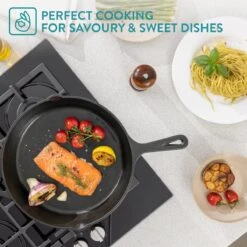 Navaris Gietijzeren Koekenpan - Braadpan Van Gietijzer - Ronde Skillet - Geschikt Voor Alle Warmtebronnen - Ø 30 Cm - Ovenbestendig Tot 260 Graden -Keuken Benodigdheden Winkel 1200x1200 437