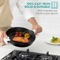 Navaris Gietijzeren Koekenpan - Braadpan Van Gietijzer - Ronde Skillet - Geschikt Voor Alle Warmtebronnen - Ø 30 Cm - Ovenbestendig Tot 260 Graden -Keuken Benodigdheden Winkel 1200x1200 439