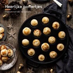 Ocina Poffertjespan– 19 Poffertjes – Poffertjesmaker – Poffertjespan Inductie – Poffertjespan Electrisch – Gietijzeren Pan – Inclusief Warmtebestendige Handvaten– Gratis Receptenboek -Keuken Benodigdheden Winkel 1200x1200 481