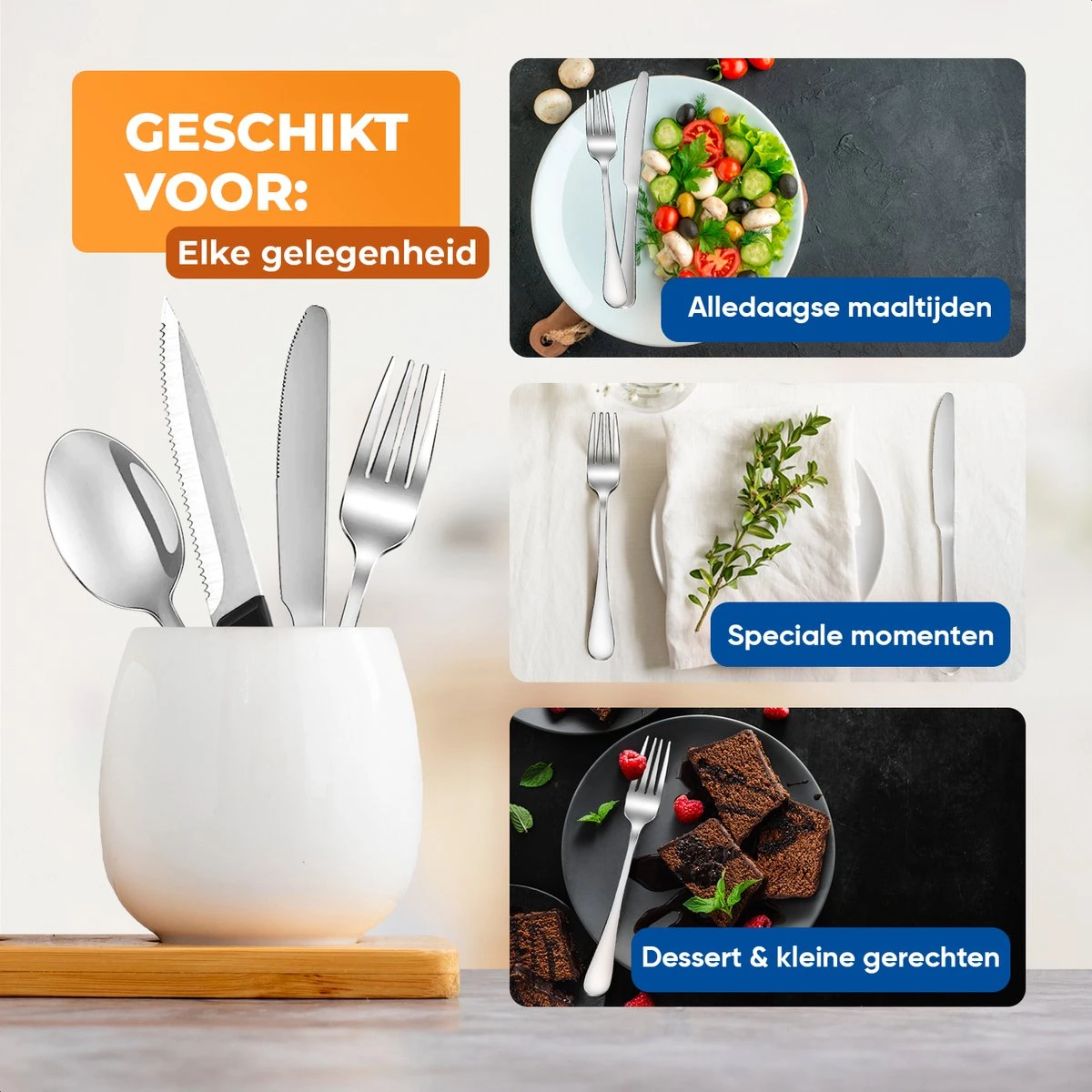 Strex Bestekset 6 Persoons - Zilver - 36-delig - Roestvrij Staal - Lepels, Messen, Vorken En Steakmessen - Hoogwaardige Kwaliteit 5 Strex Bestekset 6 Persoons - Zilver - 36-delig - Roestvrij Staal - Lepels, Messen, Vorken En Steakmessen - Hoogwaardige Kwaliteit - Afbeelding 3