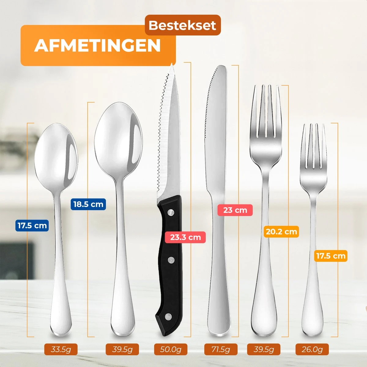 Strex Bestekset 6 Persoons - Zilver - 36-delig - Roestvrij Staal - Lepels, Messen, Vorken En Steakmessen - Hoogwaardige Kwaliteit 9 Strex Bestekset 6 Persoons - Zilver - 36-delig - Roestvrij Staal - Lepels, Messen, Vorken En Steakmessen - Hoogwaardige Kwaliteit - Afbeelding 7