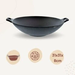 Orange85 Gietijzeren Wokpan - Alle Warmtebronnen - Inductie - Wok - Zwart - 31cm - Gietijzer - Wokpannen 13 Orange85 Gietijzeren Wokpan - Alle Warmtebronnen - Inductie - Wok - Zwart - 31cm - Gietijzer - Wokpannen -Keuken Benodigdheden Winkel 1200x1200 730