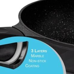 Marble Coating Wokpan Inductie - Met Glazen Deksel - Zwart - 30 Cm -Keuken Benodigdheden Winkel 1200x1200 759