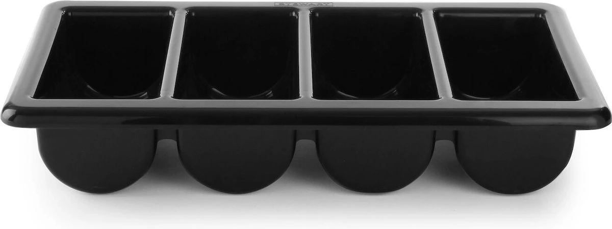 Hendi Bestekbak Horeca - 4 Vakken - Zwart - GN 1/1 - 530x325x(H)10cm - Bestekbak Kunststof 3 Hendi Bestekbak Horeca - 4 Vakken - Zwart - GN 1/1 - 530x325x(H)10cm - Bestekbak Kunststof