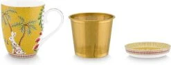 Pip Studio La Majorelle Yellow - Theeset - Porselein - Mok + Theezeef + Theetip - Porselein - 350ml - Geel Servies - Pasen - Konijn -Keuken Benodigdheden Winkel 1200x463