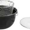 Frituurpan Emaille Met Glazen Deksel En Korf - Ø 26cm - Zwart -Keuken Benodigdheden Winkel 1200x502