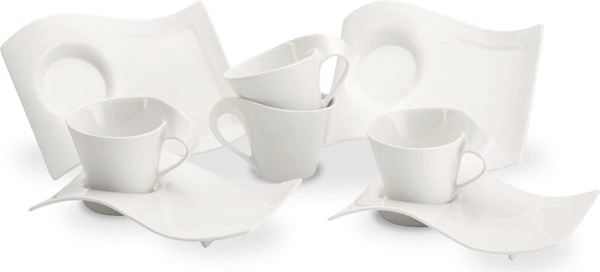 Villeroy & Boch New Wave Cappuccinoset - 8 Delig - Wit 3 Villeroy & Boch New Wave Cappuccinoset - 8 Delig - Wit