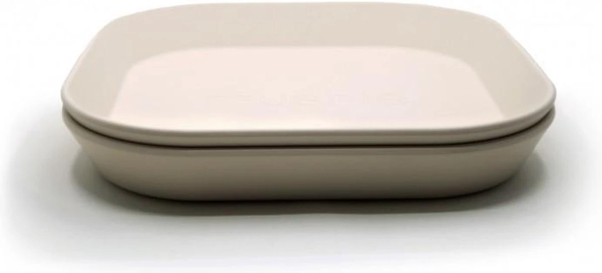 Mushie - Kinderservies Borden Vierkant (Set Van 2) - Borden - Sage 9 Mushie - Kinderservies Borden Vierkant (Set Van 2) - Borden - Sage - Afbeelding 7