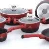 Herenthal Pannenset Inductie - Luxe 10-delige Koekenpan Inductie - Voor Alle Warmtebronnen - Pannen Met Glazen Deksels En Koudgrepen - Rood / Zwart- 6 Pannen -Keuken Benodigdheden Winkel 1200x580 1