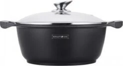 Royalty Line - Marble Soep/braadpan - Met Glazen Deksel Zwart - 24 CM. RL-BS24ML -Keuken Benodigdheden Winkel 1200x644 2