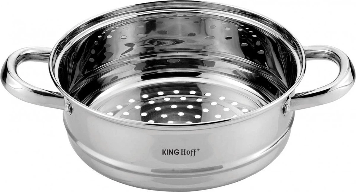 Kinghoff 1536 - Inzet Stoompan - Groentestomer - Vleesstomer - Ø24 X 8.5 Cm 7 Kinghoff 1536 - Inzet Stoompan - Groentestomer - Vleesstomer - Ø24 X 8.5 Cm - Afbeelding 5