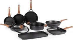 Rosmarino Black Line - Wokpan - Ø30cm - 100% PFAS & PFOA Vrij - Gegoten Aluminium - Non-stick Minerale Coating - Ergonomische Handgreep - Geschikt Voor Alle Warmtebronnen & Vaatwasser -Keuken Benodigdheden Winkel 1200x654 1