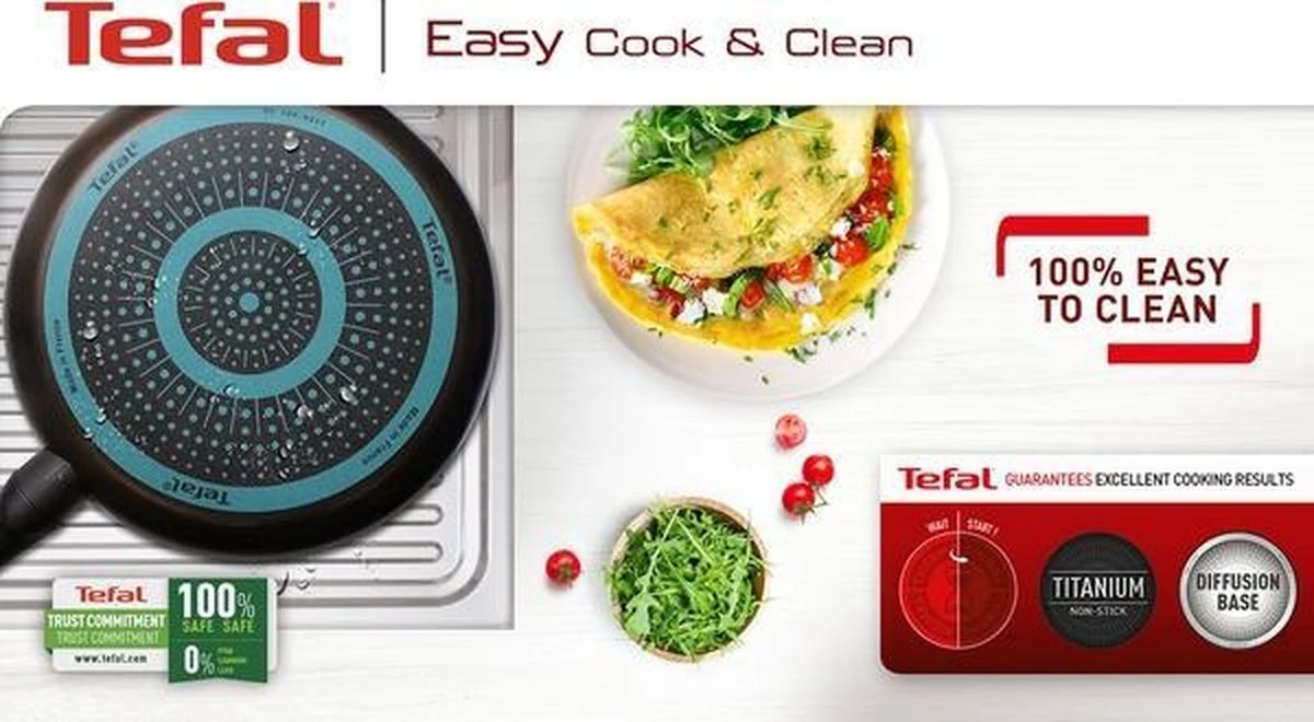 Tefal Sauteerpan Cook & Clean 26 Cm Aluminium Zwart 6 Tefal Sauteerpan Cook & Clean 26 Cm Aluminium Zwart - Afbeelding 4