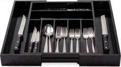 Merkloos Decopatent® Uitschuifbaar Bestekbak - Besteklade - 7 Vaks -> Uitschuifbaar Naar 9 Vakken - Bestekbakken Organizer - Bamboe - Zwart -Keuken Benodigdheden Winkel 1200x661 1