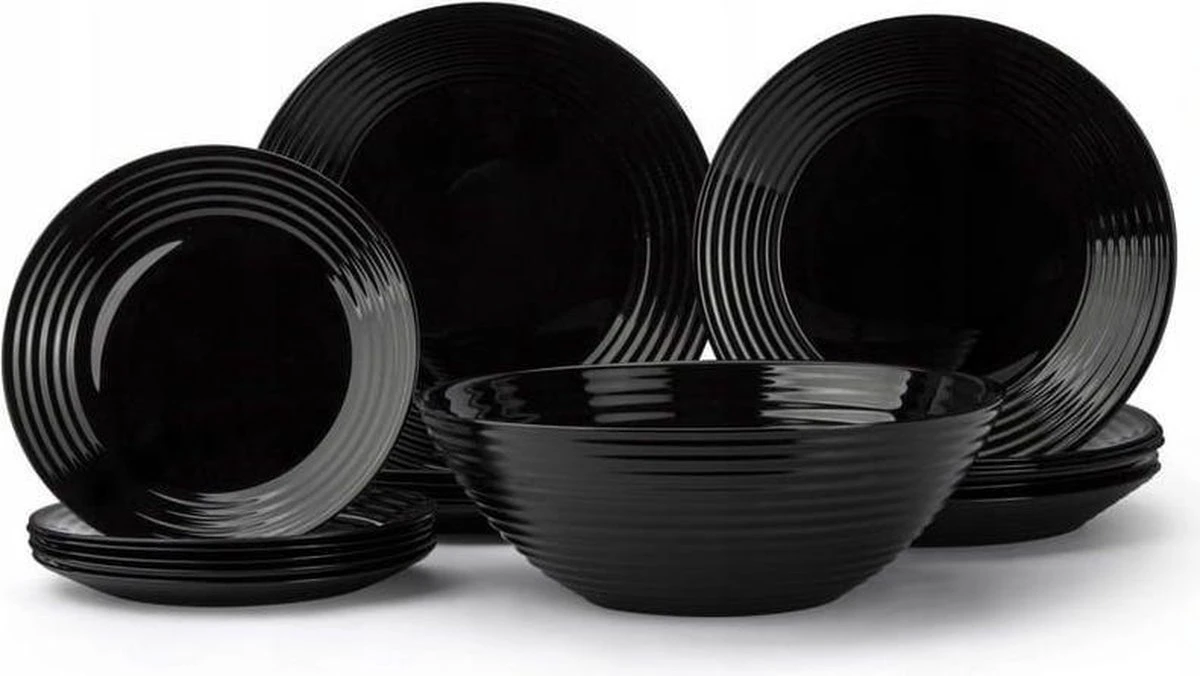 Luminarc Harena Serviesset - Zwart - 19-delig - 6 Persoons 3 Luminarc Harena Serviesset - Zwart - 19-delig - 6 Persoons