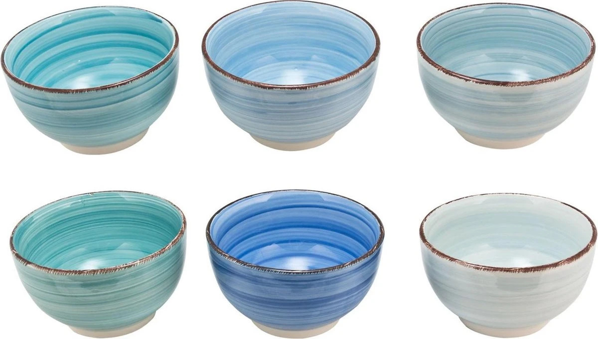 Studio Tavola Kommen Ocean Blue ø 14 Cm - 6 Stuks 3 Studio Tavola Kommen Ocean Blue ø 14 Cm - 6 Stuks