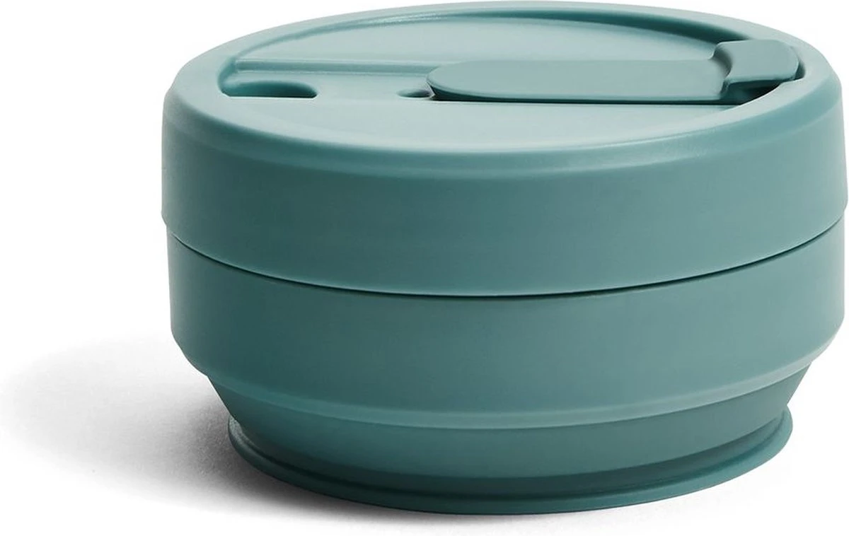Stojo - Biggie Cup - 470 Ml - Herbruikbaar - Opvouwbaar - Groen 3 Stojo - Biggie Cup - 470 Ml - Herbruikbaar - Opvouwbaar - Groen