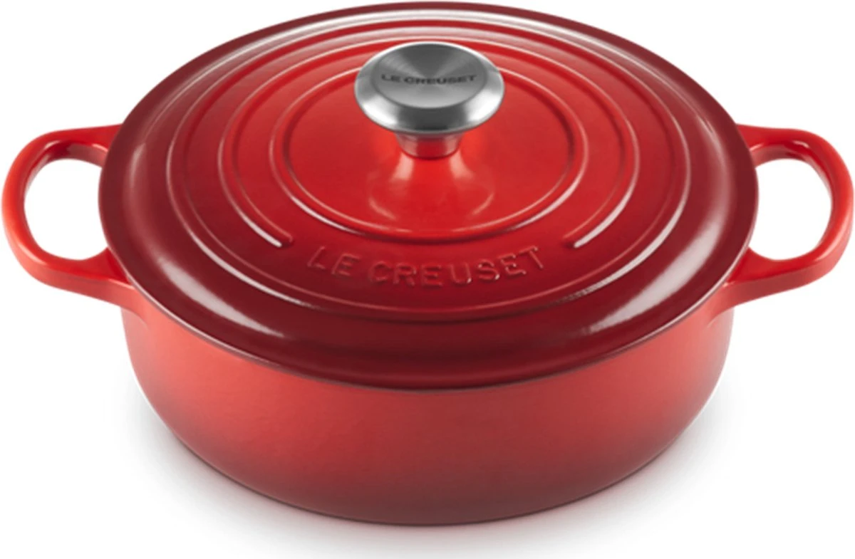 Le Creuset - Gietijzeren - Lage Braadpan - 24cm - Kersenrood 16 Le Creuset - Gietijzeren - Lage Braadpan - 24cm - Kersenrood - Afbeelding 14
