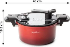 Rosmarino - Snelkookpan Met Glazen Deksel - Zwart - Ø24cm - 5 Liter - 100% PFAS & PFOA Vrij - Aluminium - Pressure Cooker - Non-stick Minerale Coating - Ergonomische Handgrepen - Geschikt Voor Alle Warmtebronnen 16 Rosmarino - Snelkookpan Met Glazen Deksel - Zwart - Ø24cm - 5 Liter - 100% PFAS & PFOA Vrij - Aluminium - Pressure Cooker - Non-stick Minerale Coating - Ergonomische Handgrepen - Geschikt Voor Alle Warmtebronnen -Keuken Benodigdheden Winkel 1200x800 197