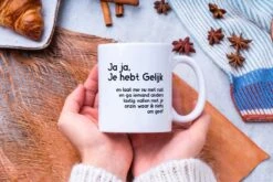 Grappige Mok Met Tekst: Jaja Je Hebt Gelijk | Grappige Cadeaus | Koffiemok | Koffiebeker | Theemok | Theebeker -Keuken Benodigdheden Winkel 1200x800 301