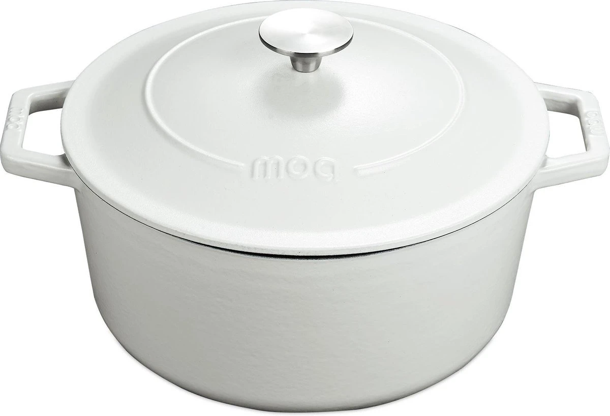 MOA Gietijzeren Braadpan - Inhoud 5,7 Liter - 26CM - Rond - Alle Warmtebronnen - Ook Voor Inductie - Gewicht 5,8 Kg - Wit - C26W 3 MOA Gietijzeren Braadpan - Inhoud 5,7 Liter - 26CM - Rond - Alle Warmtebronnen - Ook Voor Inductie - Gewicht 5,8 Kg - Wit - C26W