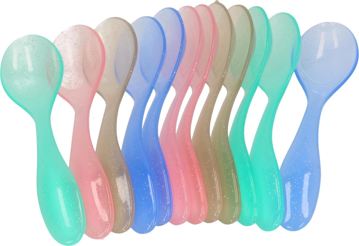 Merkloos 12x Kunststof Eierlepels In Verschillende Kleuren - Herbruikbare Lepels 3 Merkloos 12x Kunststof Eierlepels In Verschillende Kleuren - Herbruikbare Lepels